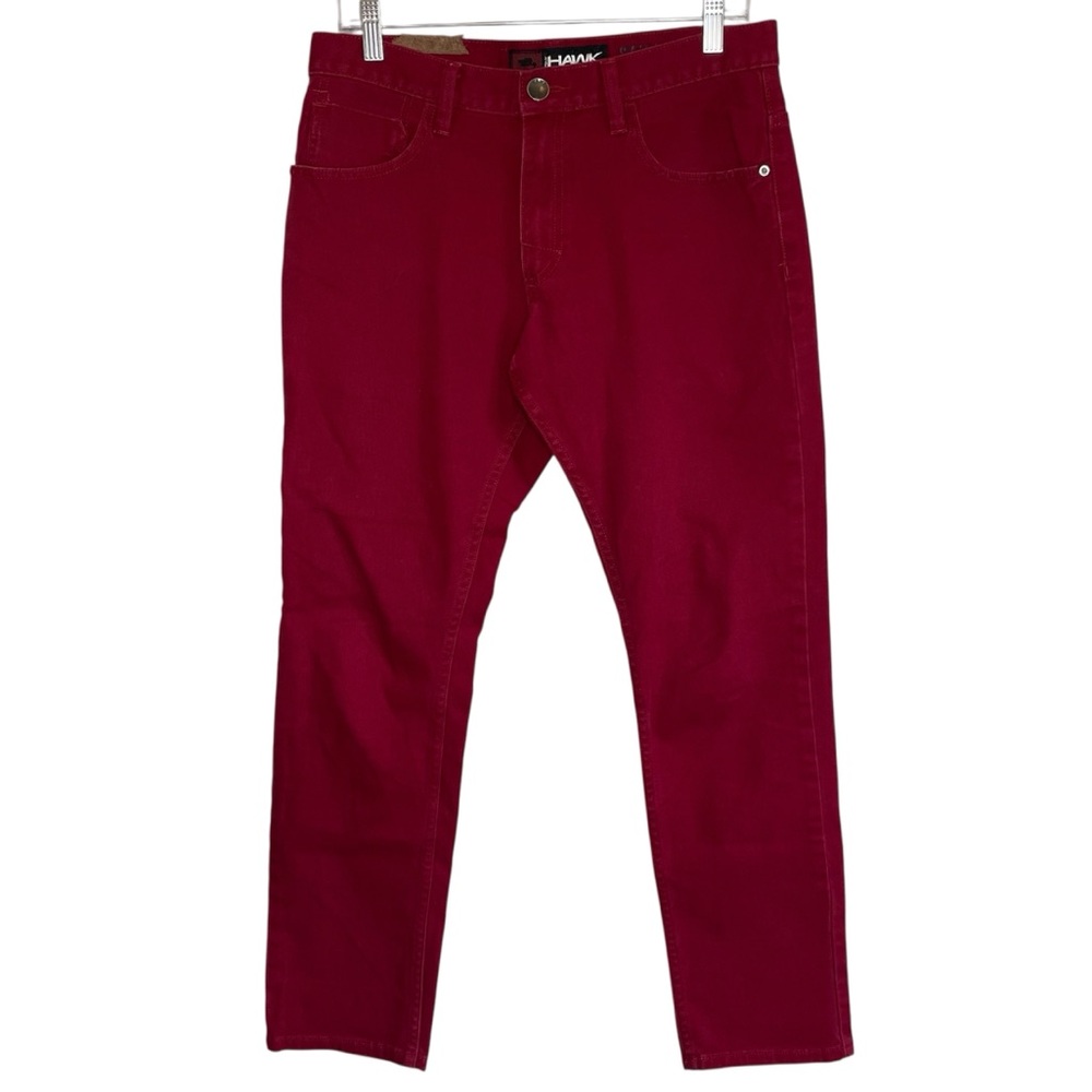 Vintage Y2K Tony Hawk Solid Red Skinny Slouch Denim Skater Jeans
